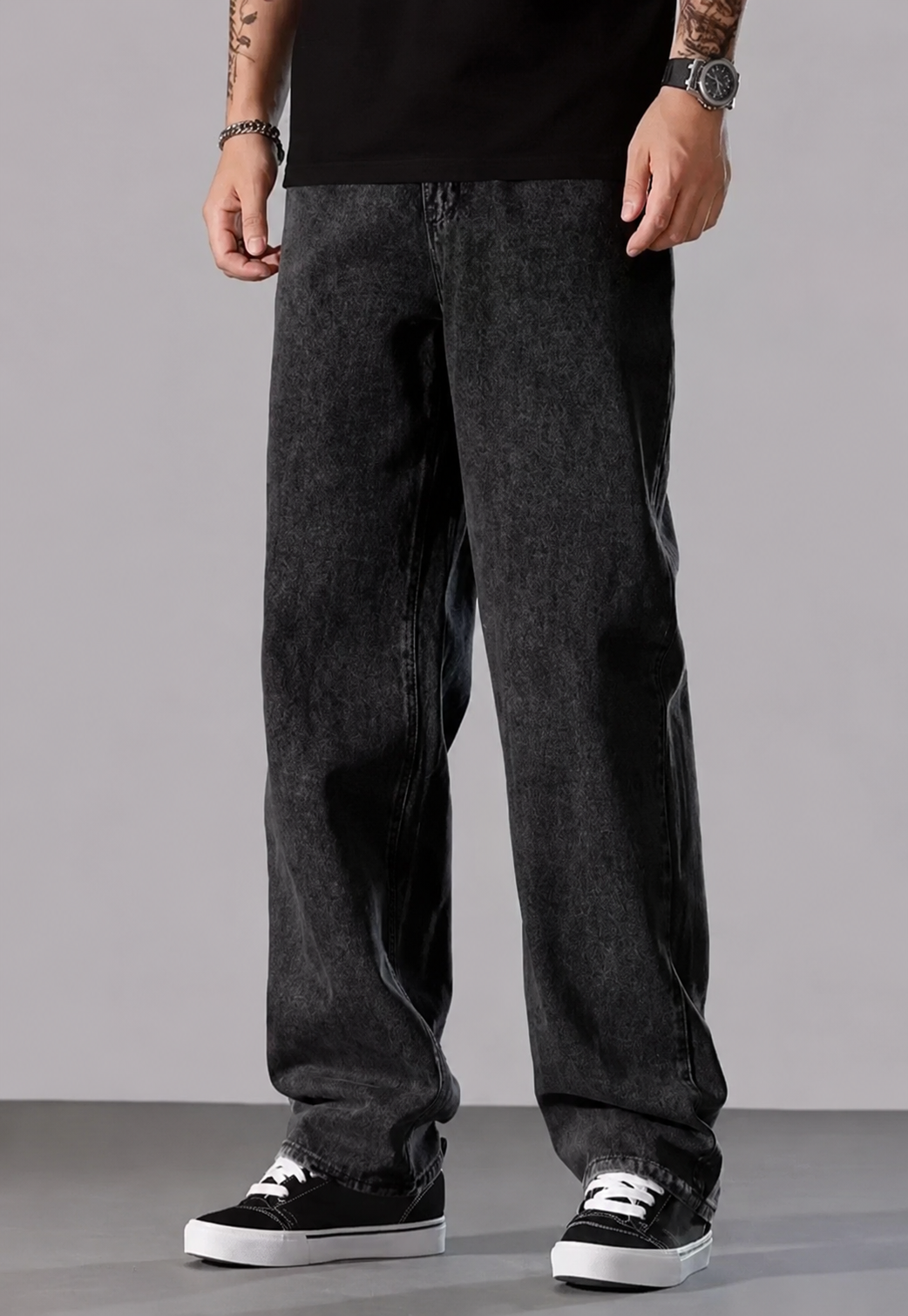 Dark Grey Straight Fit Jean
